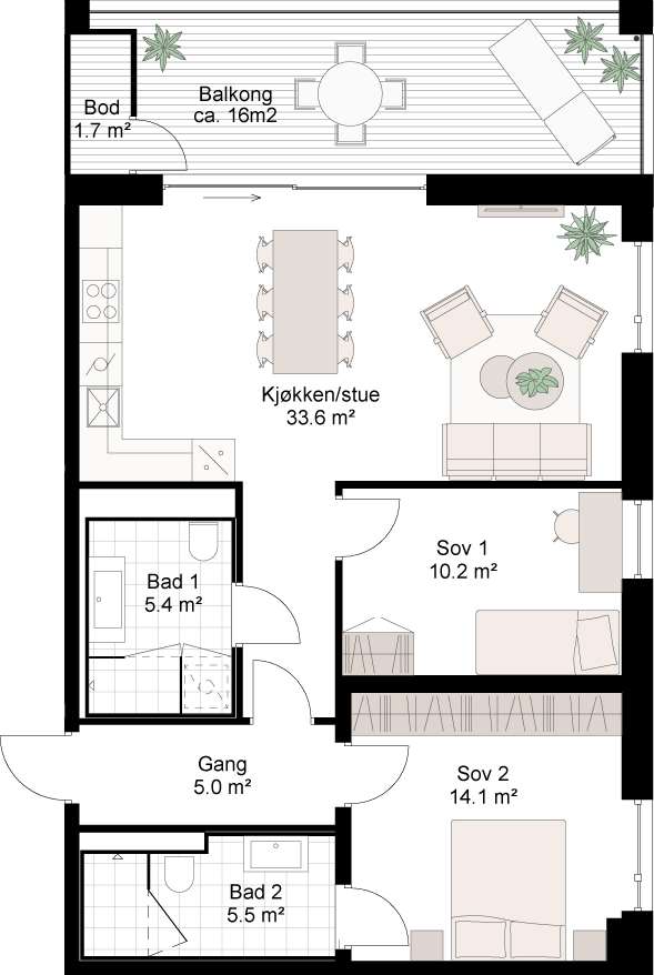 Standard planløsning